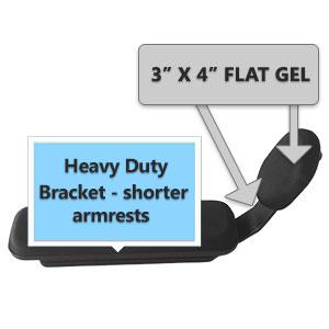 Universal Elbow Stop - SHORT HEAVY DUTY Bracket and 3" x 4" FLAT GEL Pad - PAIR  UESHDS34