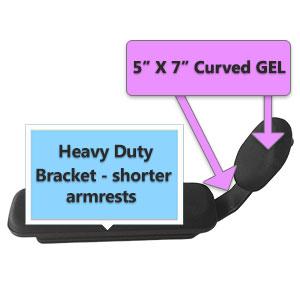 Universal Elbow Stop - SHORT HEAVY DUTY Bracket and 5" x 7" Curved Dimensional GEL Pad - PAIR  UESHDS57